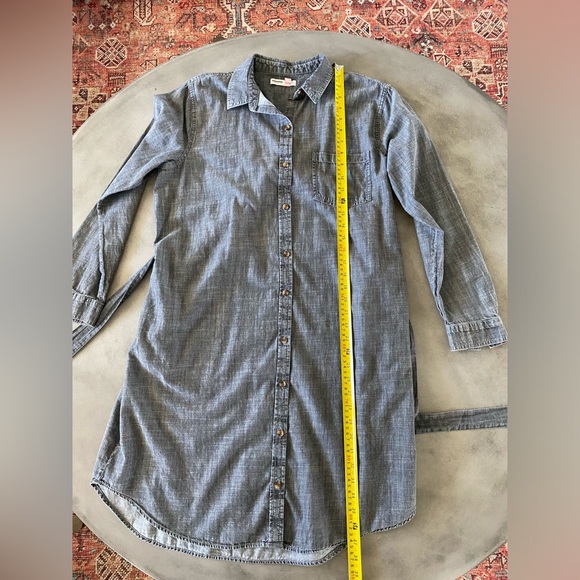 Women’s Sonoma brand gray denim shirt dress size Large. - Picture 4 of 7